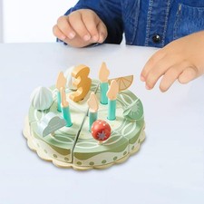 Jouet de jeu de gâteau d'anniversaire en bois, jouet de cuisine, apprentissage,