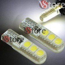2 Pack Led Lamps T10 Gel Silica 6 SMD No Error Canbus WHITE Xenon Car W5W