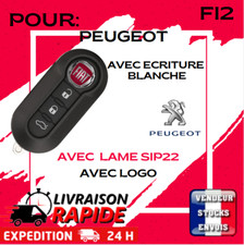 Coque clé 3 boutons pour Fiat gamme 500, Bravo, Punto + logo