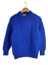 INVERALLAN Knit Sweater (Thick) Wool BLU PURE WOOL Cable