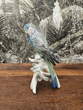 Oiseau Perruche En Porcelaine