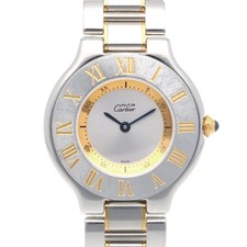 CARTIER Must21 Watches 1330 Stainless Steel Gold Plated used