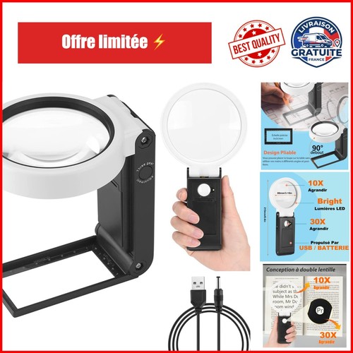 Loupe 10x 30x avec - 30x, lumière