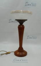 LAMPE VINTAGE A POSER EN BOIS CUIVRE ET VERRE - CIRCA 1940 - 1950