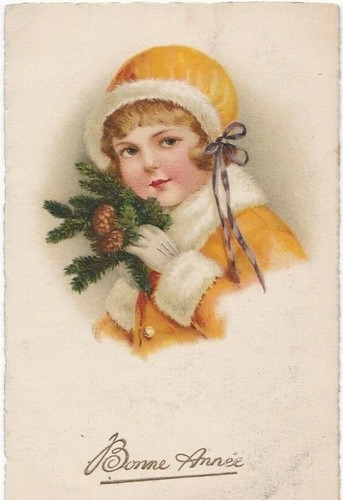 Old postcard fantasy happy - old,