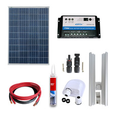 Kit panneau solaire photovoltaïque 100W support camping-car câbles