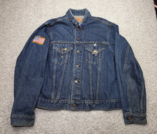 Vintage Levis Jacket Mens Sz 44 Blue Big E Trucker Jacket Type 3 1960s Dark Wash