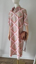 Marimekko beige dress midi length geometric print , size 38