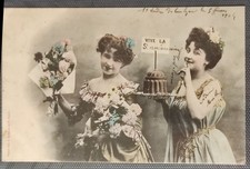 2 old postcards - postcard - phototype A. Bergeret - Vive la Saint ...