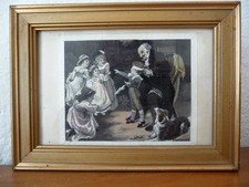 Ancien cadre avec broderie Colin Maillard  tissus cousu soie tissé F. Morgan