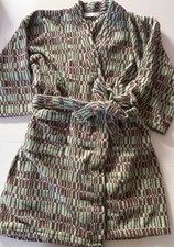 Sheridan Vintage Luxury Australian Thick Cotton Bathrobe Size M/L Green Brown