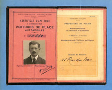PARIS / DRIVING LICENSE OF AUTOMOBILE PLACE CARS (TAXIS) from 1932