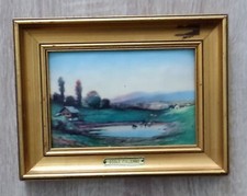  Tableau ancien – École Italienne – Cadre HELCA doré à la feuille – 16x21 cm