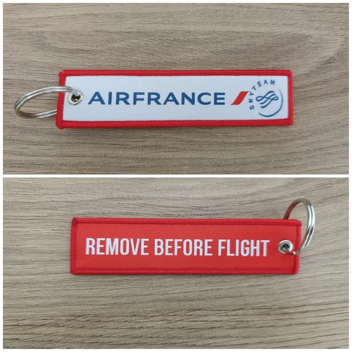 Porte clé brodé avion flamme - porte,