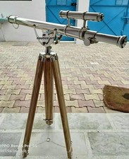 64" Big Antique Nautical Floor Standing Brass Telescope With Wooden Tripod gift