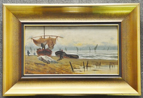 Tableau huile bateaux - huile, de