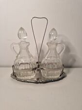 Duo of Oil and Vinegar Carafes with Stainless Tray
