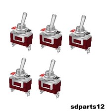 5 Interrupteurs à Bascule 2 Voies SPDT 15A 250VAC Métal Interrupteur à Levier