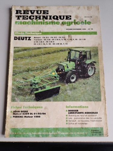 Revue technique tracteur deutz - revue,