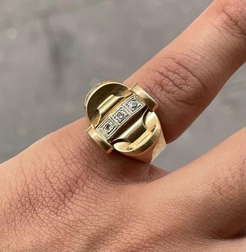 Bague chevalière jaune - bague,