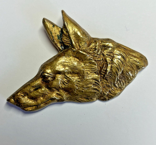 Broche vintage tête chien - broche,