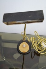 Ancienne lampe de bureau ALUMINOR noir doré vintage notaire banque circa 1950