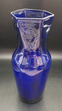 Vase bleu cobalt en verre soufflé   Art