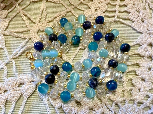 Collier perles multi - , pierres