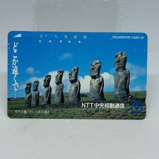 Carte téléphonique thème voyage Moai Statues île de Pâques usure lourde...