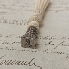 SCEAU CACHET Argent XIXè Monogramme SR Napoléon III Victorian French