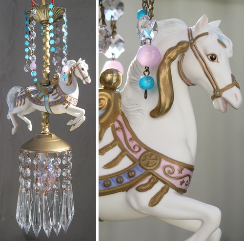 White porcelain horse carousel - porcelain,