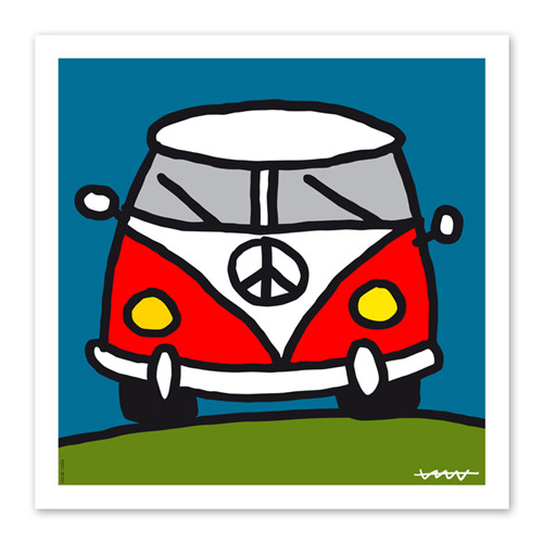 Affiche van combi - 75x75, cm