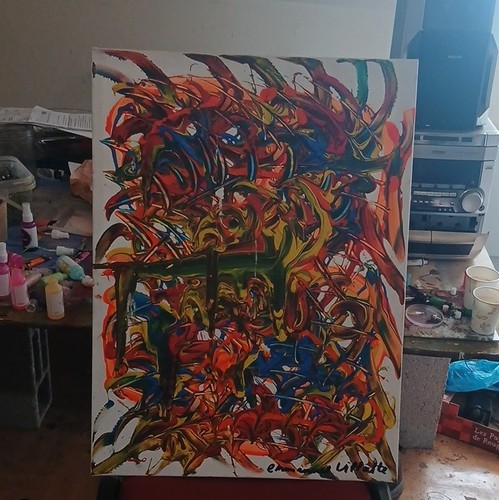 Peinture abstraite multicolore