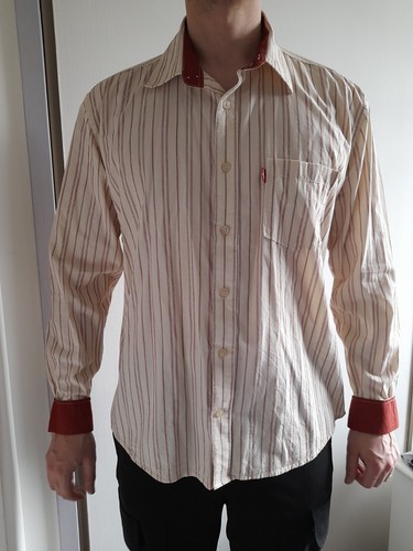 Chemise beige rayures - chemise,