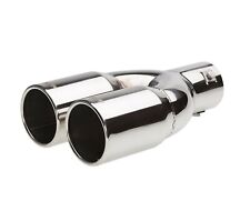 Double Embout de pot d’échappement universel inox rond Simoni Racing TRX/60