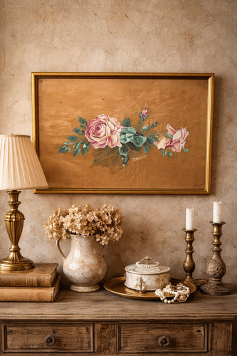 Peinture ancienne sur soie