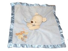 Doudou plat bleu couverture