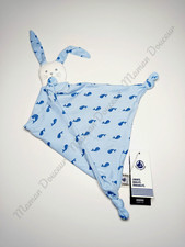 Doudou Plat Lapin Blanc Gris