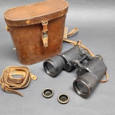Carl Zeiss 7x50 WWII Period Binoculars Complete with Leather Case