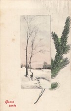 ILLUSTRATED CP frame deer in the niece branch fir