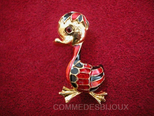 Broche vintage canard ferme - vintage,