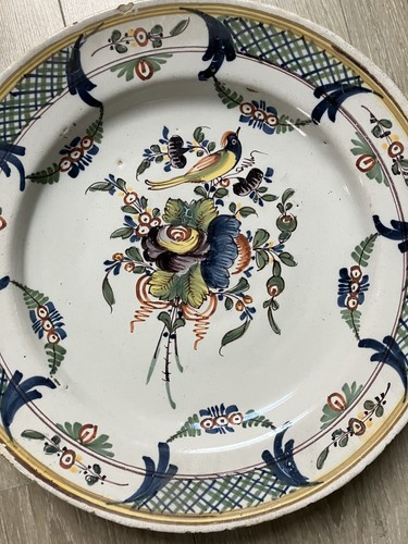 Beau plat faïence xviii - plat,
