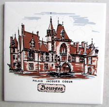 Earthenware tile 15 x 15 cm Palais Jacques Cœur Bourges / Lucena del Cid Spain