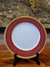 Fabuleuse Assiette À Diner Incrustation or limoges Jammet Seignolles Rouge