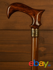Canne de marche en bois pleine mode sculptée à la main Derby de luxe gravée c...
