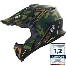 Broken Head Casque Cross Escadron Rebelution Camouflage Gold-Neon-Gelb