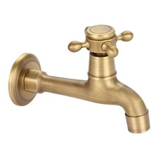 Vintage Brass Faucet Wall Mounted Faucet Cold Water Faucet Single Faucet D...