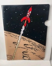 TINTIN Sur La Lune Fusee Plastic Folder Herge