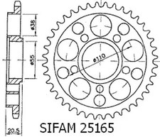 Couronne Ducati 916/996 Strada 5 Trous SANS Porte Moyeu - 525 - 40 Dents - Simil