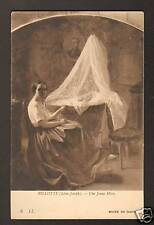 ART PAINTING / BABY in LANDEAU "A YOUNG MOTHER" by BILLOTTE in DIJON in 1917